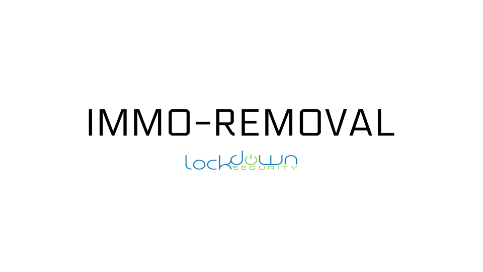 Anti Theft Immobilizer Removal, IMMO-Removal with Lockdown Security logo, professional installation, fast shipping available worldwide