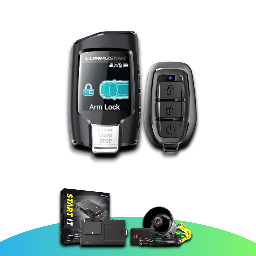 Compustar Q9-CMX-AS Car Alarm with Remote Starter, 2-Way LCD, 3000 Foot Range with Professional Installation Fast Shipping Technical Support Connected Car Experts
