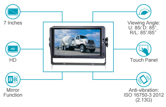 LDS MDVR 7" LCD Touchscreen Display, Model: HD263D with HD, touch panel, mirror function, anti-vibration, Connected Car Experts