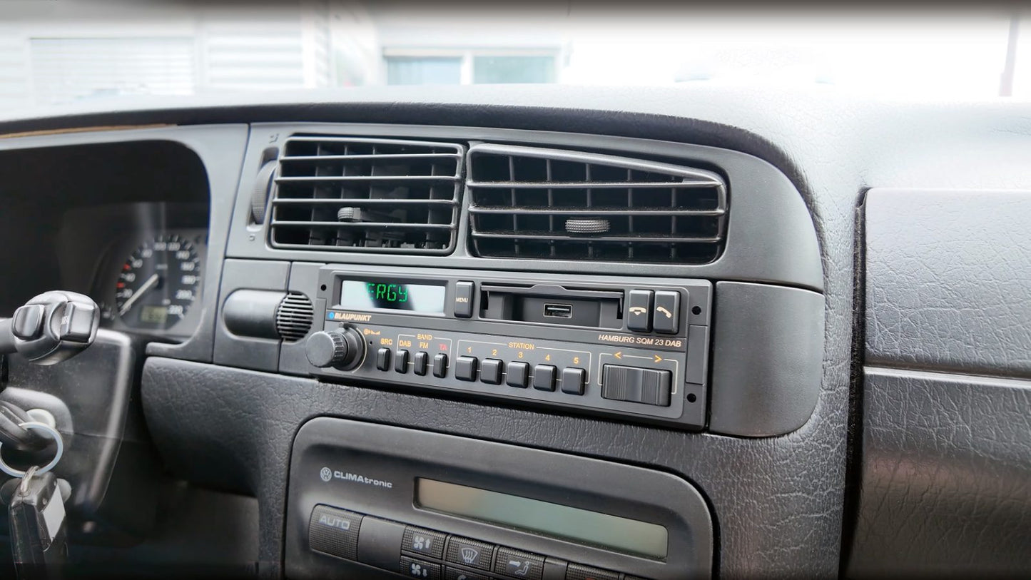 Blaupunkt HAMBURG SQM 23 Retro Car Stereo with Bluetooth installed in classic Volkswagen dashboard by Connected Car Experts