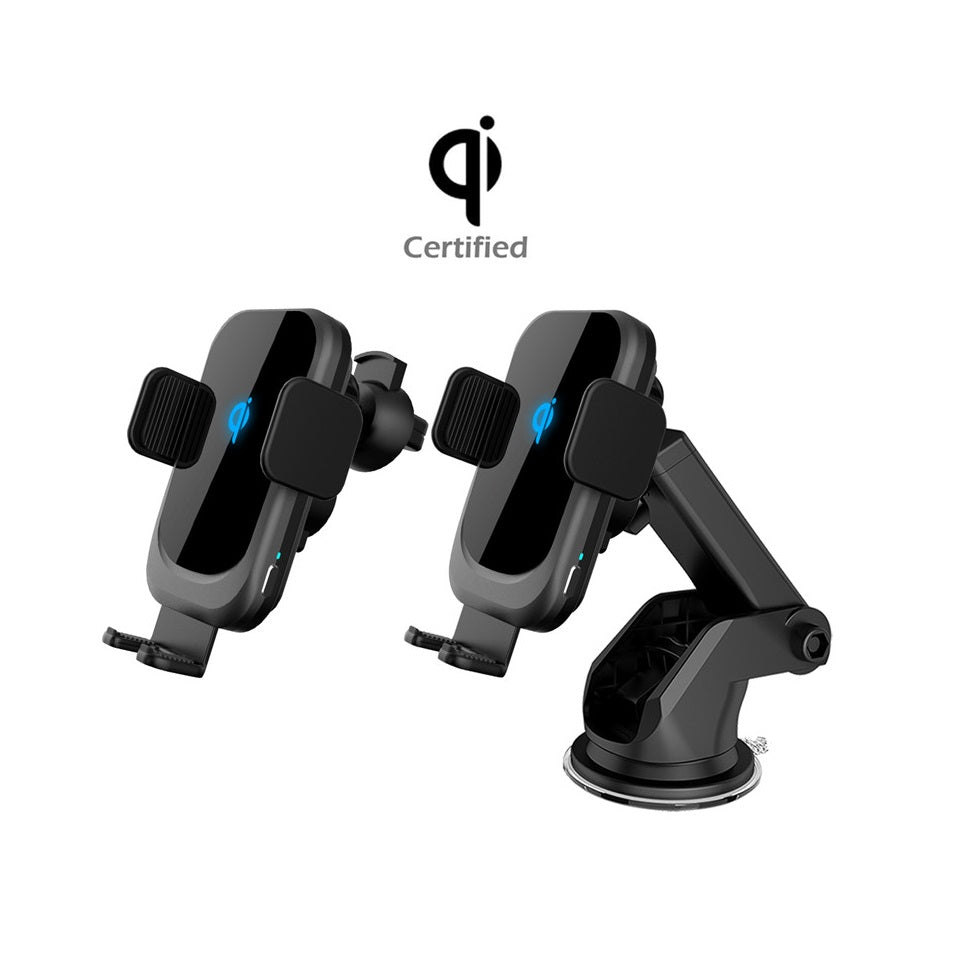 LDS WT-C15F 15W Wireless Phone Charger and Mount with Motorized Grip shown mounted with professional installation option.