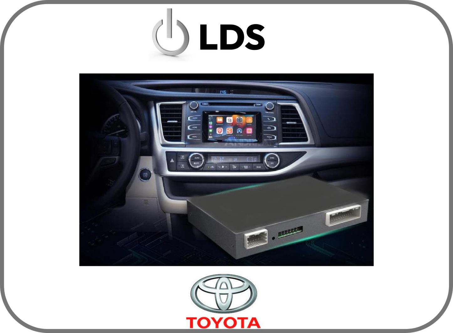 LDS EW-TYTCP-02B Toyota Wireless CarPlay and Android Auto Interface with dashboard display, Professional Installation, Technical Support, Fast Shipping.