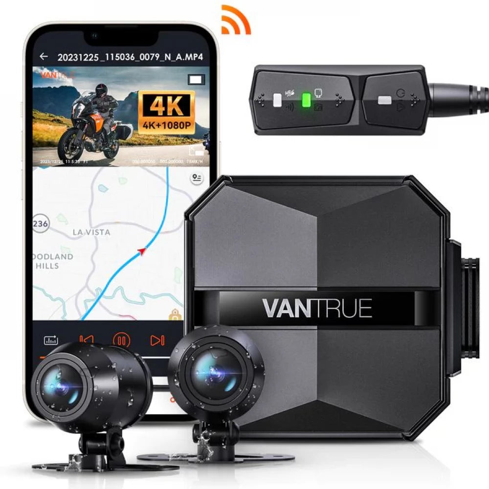 Vantrue F1 Motorsport Front & Rear Dash Camera, 4K + 1080p @ 30fps, 32GB, WiFi, GPS with fast shipping and professional installation.
