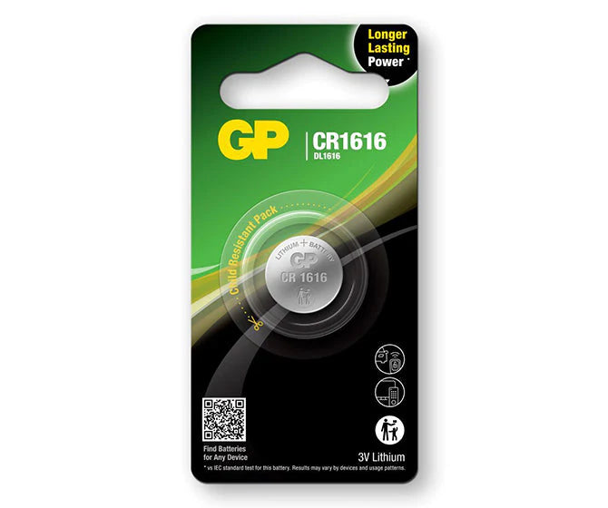 GP Batteries CR1616 3 Volt Battery (single) with professional installation, technical support, fast shipping by Connected Car Experts