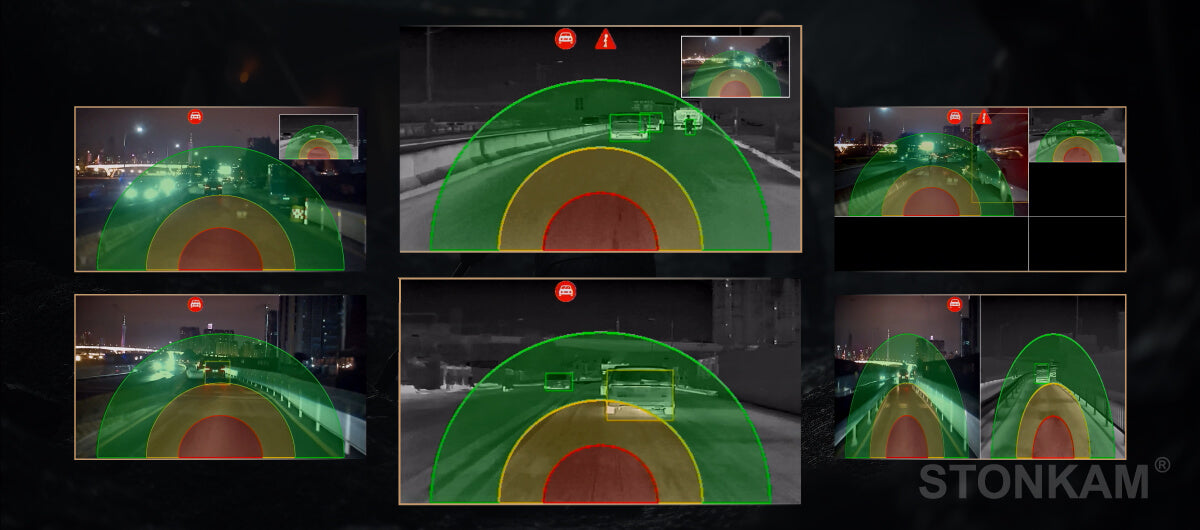 LDS MDVR Thermal Camera with Pedestrian Detection, 1080p, Model: TC639-T3 showing night vision range; Connected Car Experts.