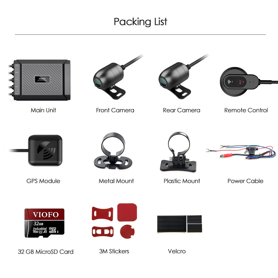 Viofo MT1 Motorsport Front & Rear Dash Camera, 1080p + 1080p @ 30fps, 32GB, WiFi, GPS with complete kit and professional installation support.