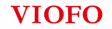 Red stylized VIOFO text logo on a white background representing a dash camera and vehicle security brand.
