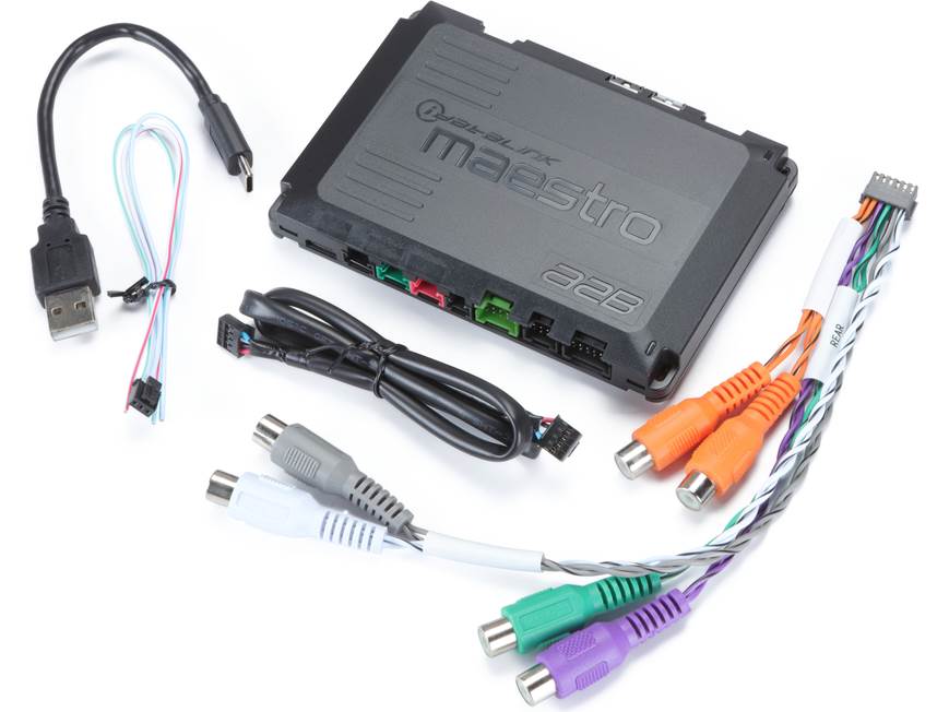 iDatalink Maestro ADS-A2B Digital Radio or Amplifier Replacement Module with wiring harness and cables, Connected Car Experts.