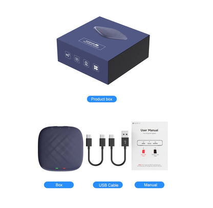 LDS EW-CPAndroidBOX Wireless CarPlay & Android Auto Dongle with Youtube and NETFLIX includes box, cables, manual Connected Car Experts