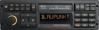 Blaupunkt FRANKFURT RCM 82 DAB Retro Car Stereo with Bluetooth showing digital broadcast display and classic control buttons by Connected Car Experts