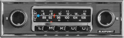 Blaupunkt FRANKFURT Retro Car Stereo with Bluetooth showing vintage style dial and buttons by Connected Car Experts