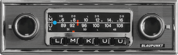 Blaupunkt FRANKFURT Retro Car Stereo with Bluetooth showing vintage style dial and buttons by Connected Car Experts