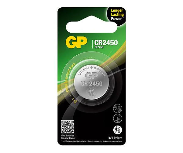 GP Batteries CR2450 3 Volt Battery (single) with longer lasting power, fast shipping, professional installation, Connected Car Experts