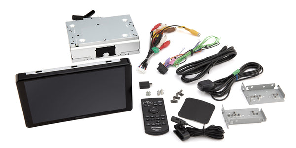 Pioneer DMH-WC6600NEX Multimedia Receiver, 9", Modular Screen, Wireless AA & CP, HDMi, Maestro, HD Radio, 4 Volt RCA with installation accessories.