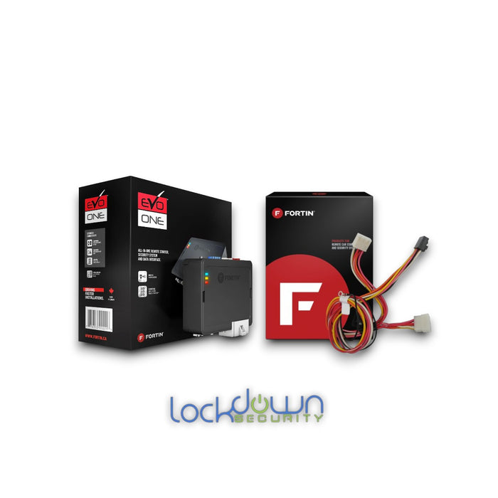 Fortin KHY2-ONE Plug and Play Remote Starter with wiring harness and packaging, professional installation available. Connected Car Experts.