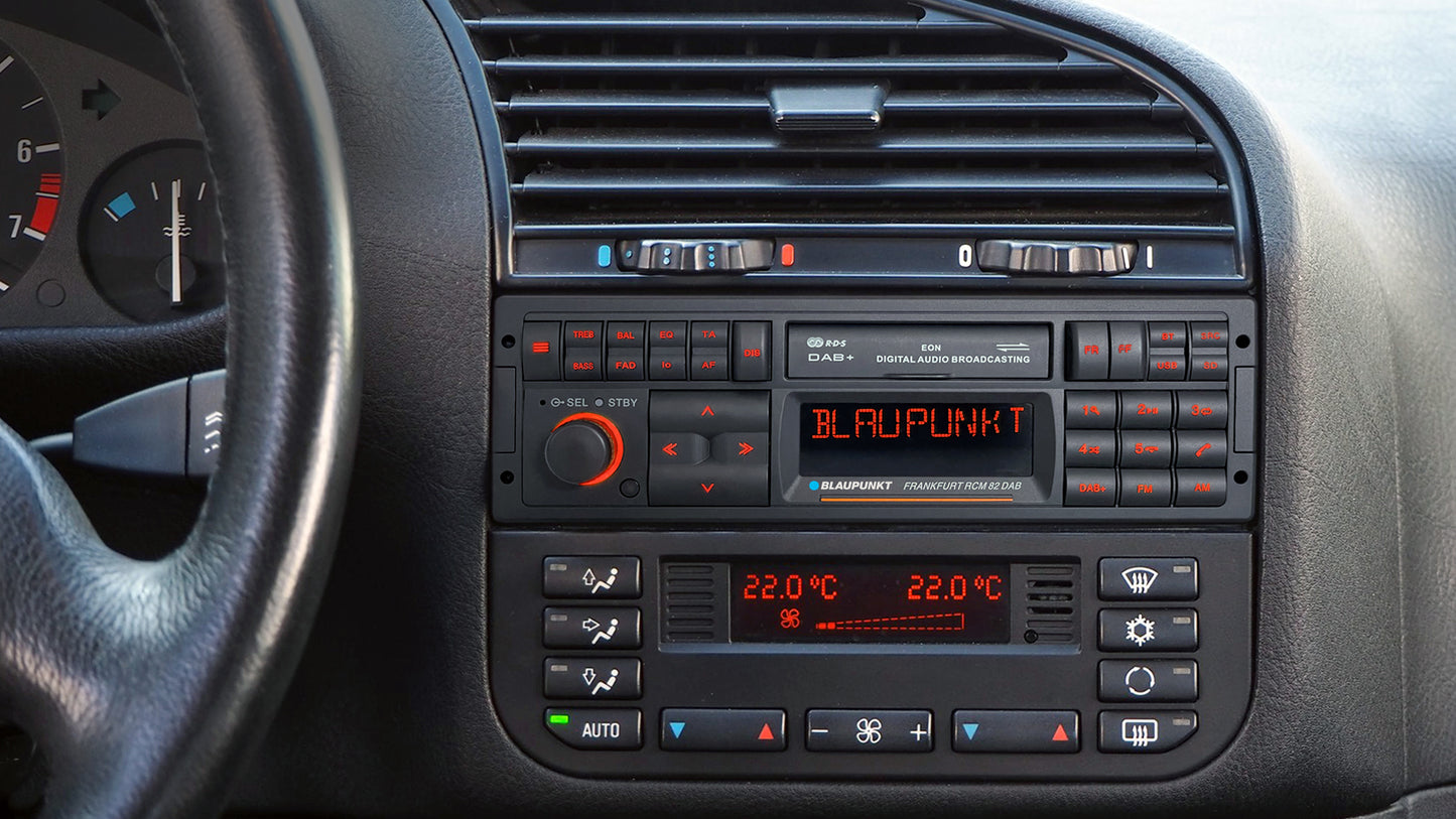 Blaupunkt FRANKFURT RCM 82 DAB Retro Car Stereo with Bluetooth installed in vehicle dashboard by Connected Car Experts fast shipping