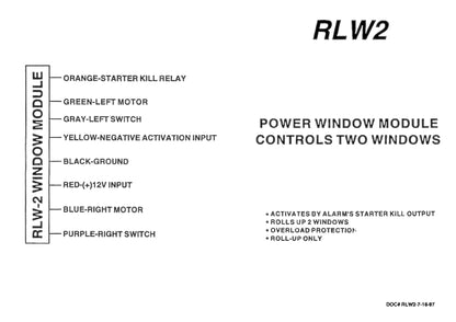 Micro Alarm Systems RLW2 Power Window Control Module | 2 Windows with starter kill, motor control, overload protection Fast Shipping Connected Car Experts