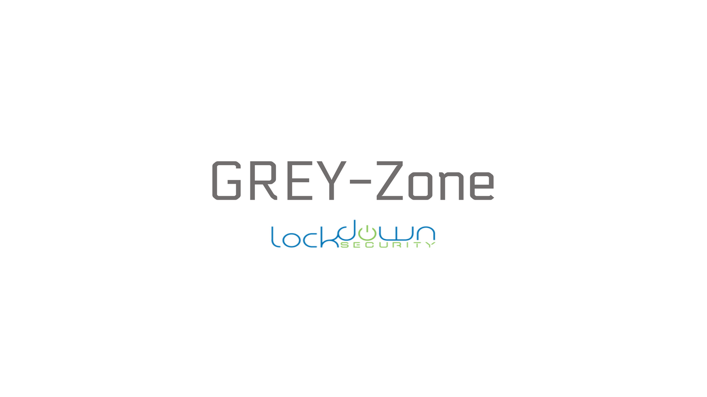 GREY-Zone On-Site Fee logo with Lockdown Security branding highlighting professional installation and fast shipping services.