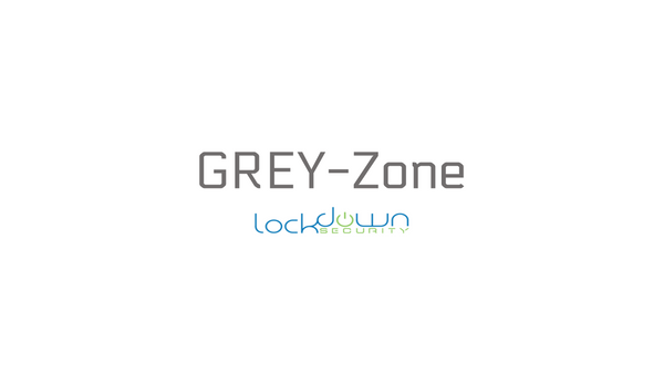 GREY-Zone On-Site Fee logo with Lockdown Security branding highlighting professional installation and fast shipping services.