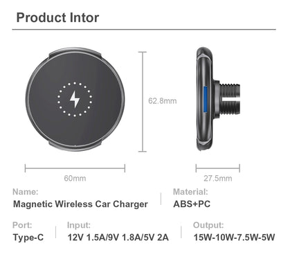 LDS 15W Magsafe Wireless Phone Car Charger and Air Vent Mount with Type-C input Professional Installation Fast Shipping Connected Car Experts