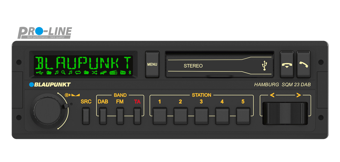 Blaupunkt HAMBURG SQM 23 Retro Car Stereo with Bluetooth, DAB radio, professional installation, fast shipping by Connected Car Experts