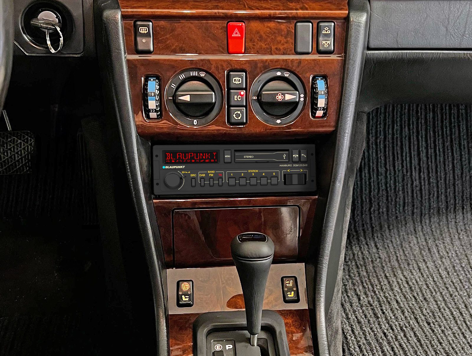 Blaupunkt HAMBURG SQM 23 Retro Car Stereo with Bluetooth installed in classic car dashboard by Connected Car Experts