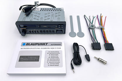 Blaupunkt HAMBURG SQM 23 Retro Car Stereo with Bluetooth, wiring harness, antenna adapter, manual, pro install, fast shipping by Connected Car Experts