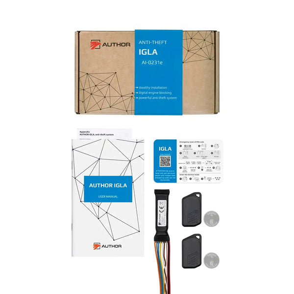 Author IGLA Anti-Theft System - Includes Installation with user manual, wiring harness, and key fobs by Connected Car Experts