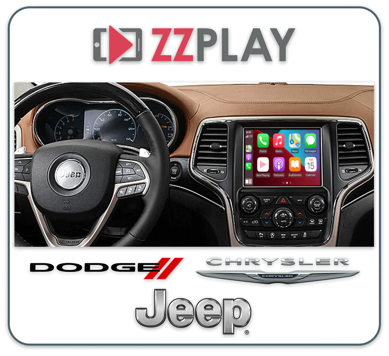 ZZ-2 IT2-JGC Wireless CarPlay and Android Auto Interface ⭕ Fits Harman VP3 VP4 RA3 RA4 8.4" UConnect Radios Professional Installation
