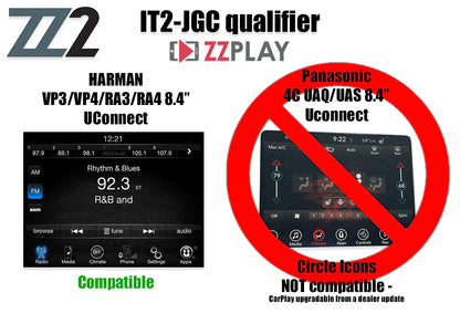 ZZ-2 IT2-JGC Wireless CarPlay and Android Auto Interface ⭕ Fits Harman VP3, VP4, RA3, and RA4 8.4" UConnect Radios with fast shipping and professional installation.