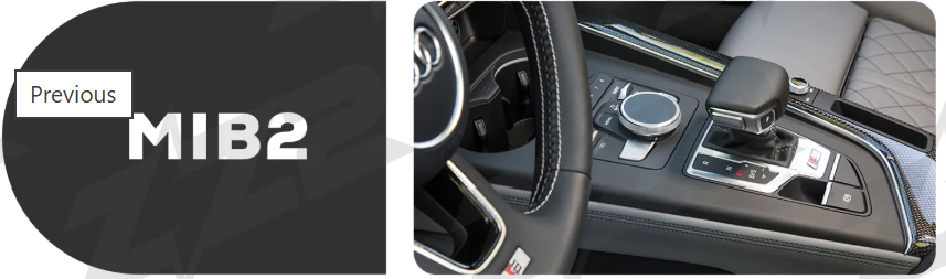 Car interior center console with gear selector, control dial, and quilted leather seat visible in luxury vehicle cabin