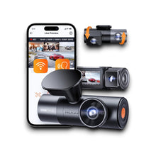 Vantrue N5S Dash Camera, 2K+1080p(x2)+2K @ 30fps, WiFi, LCD Screen, GPS, Cloud with Professional Installation and Fast Shipping.