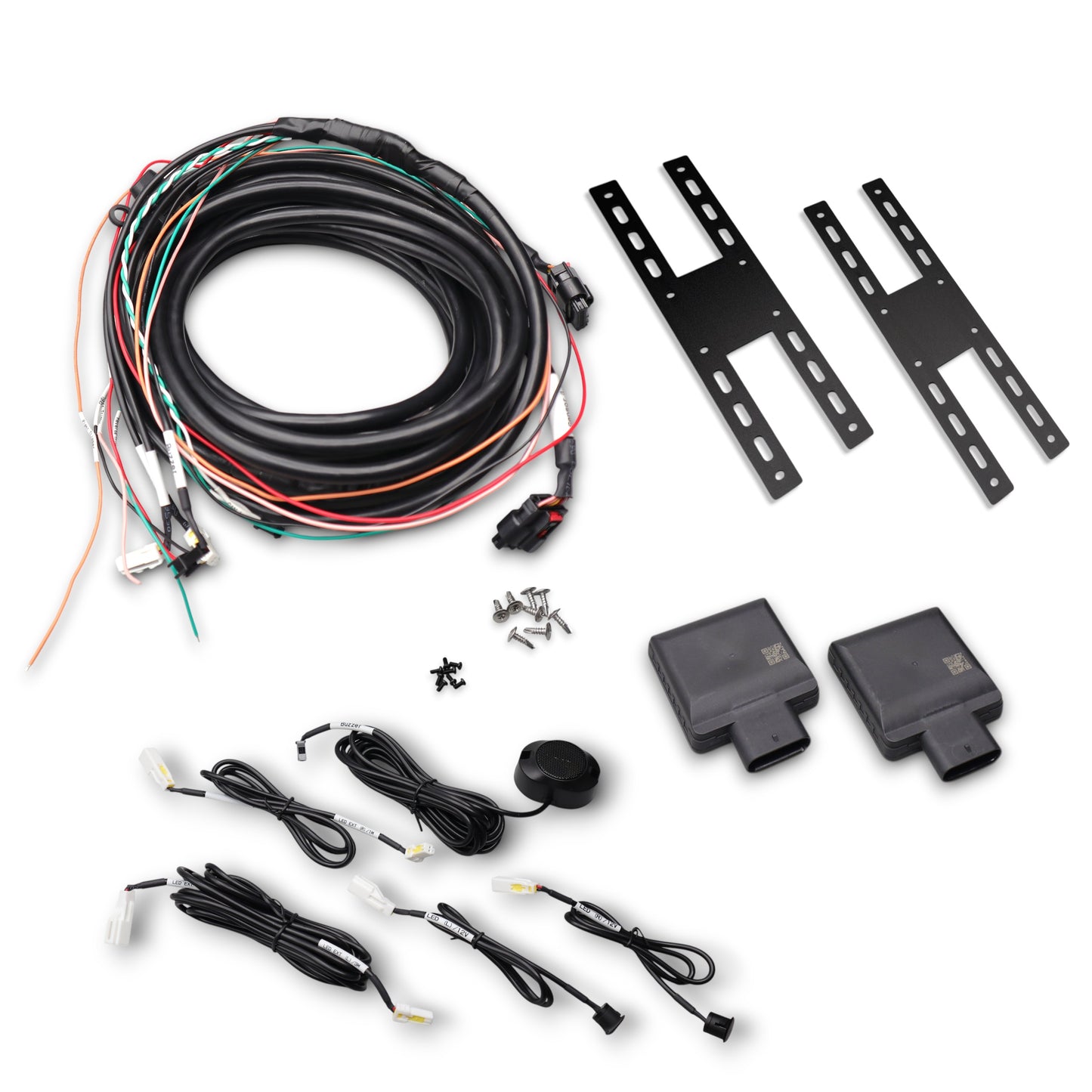 Simulated alt text for Brandmotion RDBS-1600 Radar Blind Spot Detection Kit with Cross Traffic Alerts, 77 GHz Radar Sensors for lockdown-security.myshopify.com. You are an expert SEO agent. You will generate an ALT text for this image. <Store_Context> Business Details: Fast Shipping Professional Installation We ship wor...