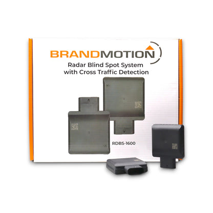 Simulated alt text for Brandmotion RDBS-1600 Radar Blind Spot Detection Kit with Cross Traffic Alerts, 77 GHz Radar Sensors for lockdown-security.myshopify.com. You are an expert SEO agent. You will generate an ALT text for this image. <Store_Context> Business Details: Fast Shipping Professional Installation We ship wor...