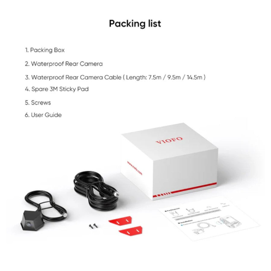 Viofo RWE800 Weatherproof Rear Camera with 8 Meter Cable, professional installation, technical support, fast shipping Connected Car Experts