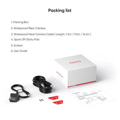 Viofo RWE800 Weatherproof Rear Camera with 8 Meter Cable, professional installation, technical support, fast shipping Connected Car Experts
