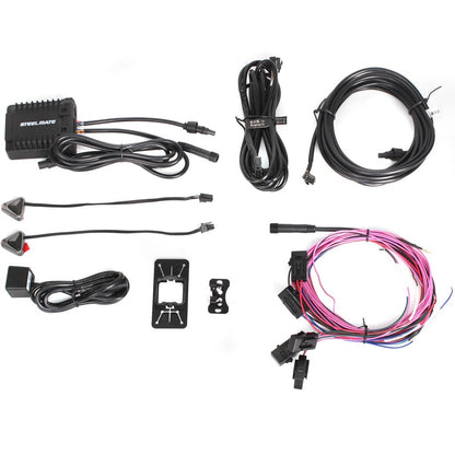 Steelmate SBS-2 Blind Spot Detection Kit with Radar Sensor with wiring, connectors, and mounting components, professional installation.