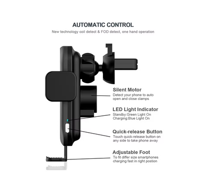 LDS WT-C15F 15W Wireless Phone Charger and Mount with Motorized Grip with automatic control features and professional installation.