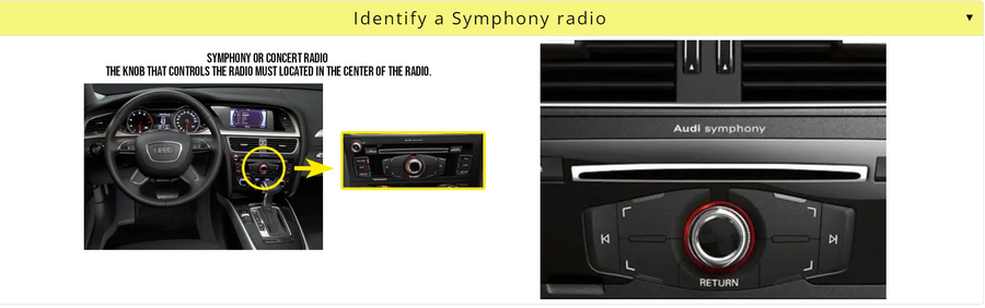Concert / Symphony screen and controls
