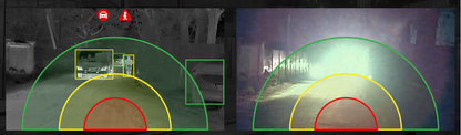 LDS MDVR Thermal Camera with Pedestrian Detection, 1080p, Model: TC639-T3 showcasing night vision and detection zones with Professional Installation.