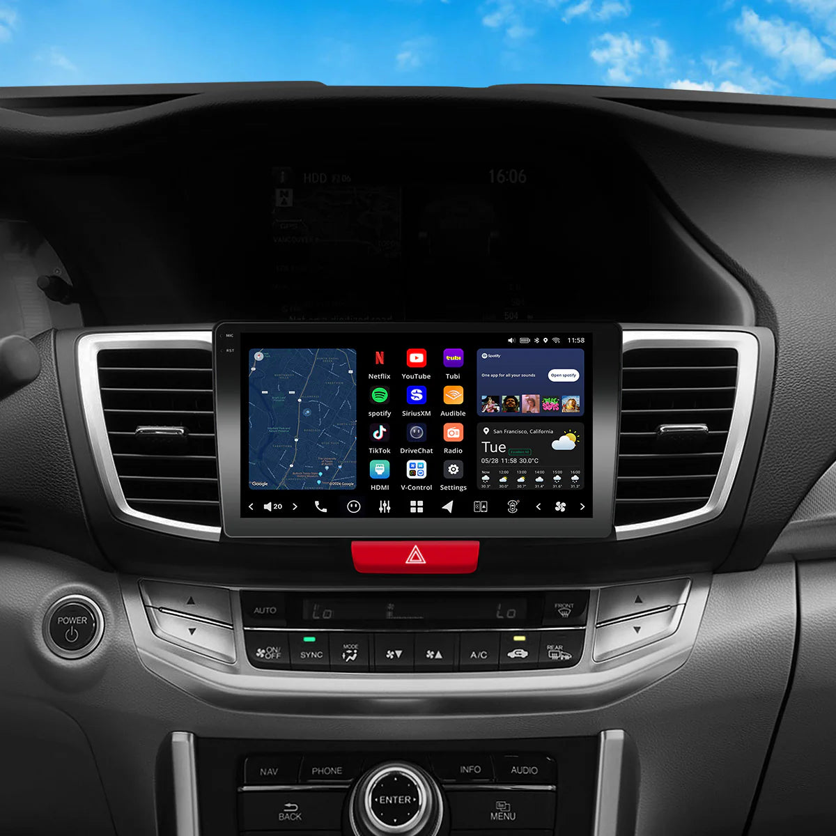 VINLAND 2013 - 2015 Honda Accord Custom Fit Car Stereo, V13AC111N-MRR-HO2