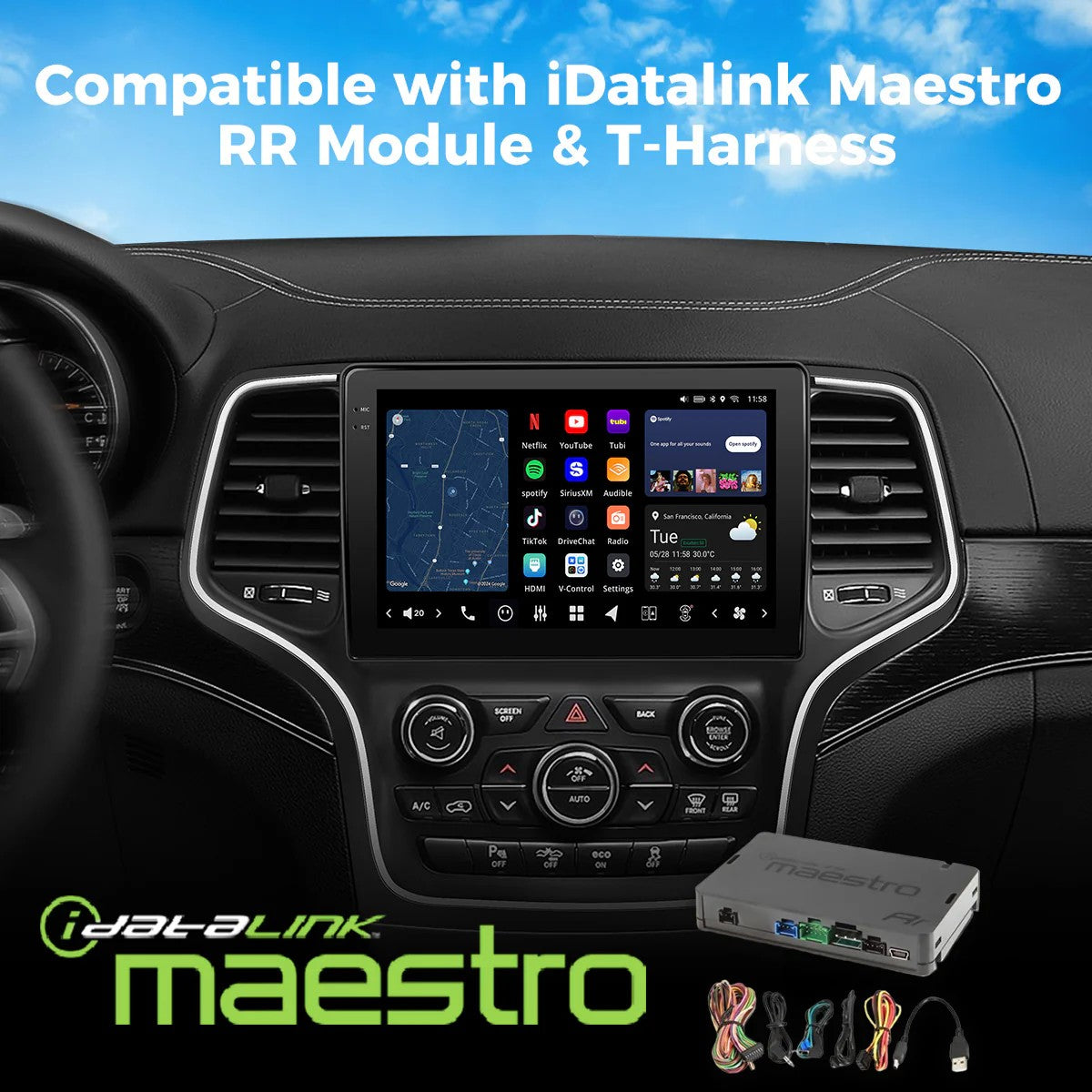 VINLAND 2014-2020 Jeep Grand Cherokee Custom Fit Car Stereo with pro installation, tech support, and fast shipping by Connected Car Experts