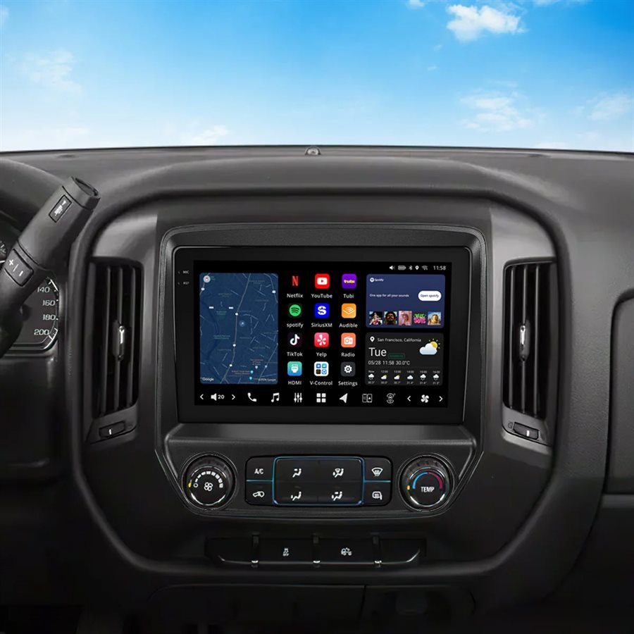 VINLAND 2016-2019 Chevrolet Silverado and 2016-2019 GMC Sierra with 7" Screen Custom Fit Car Stereo