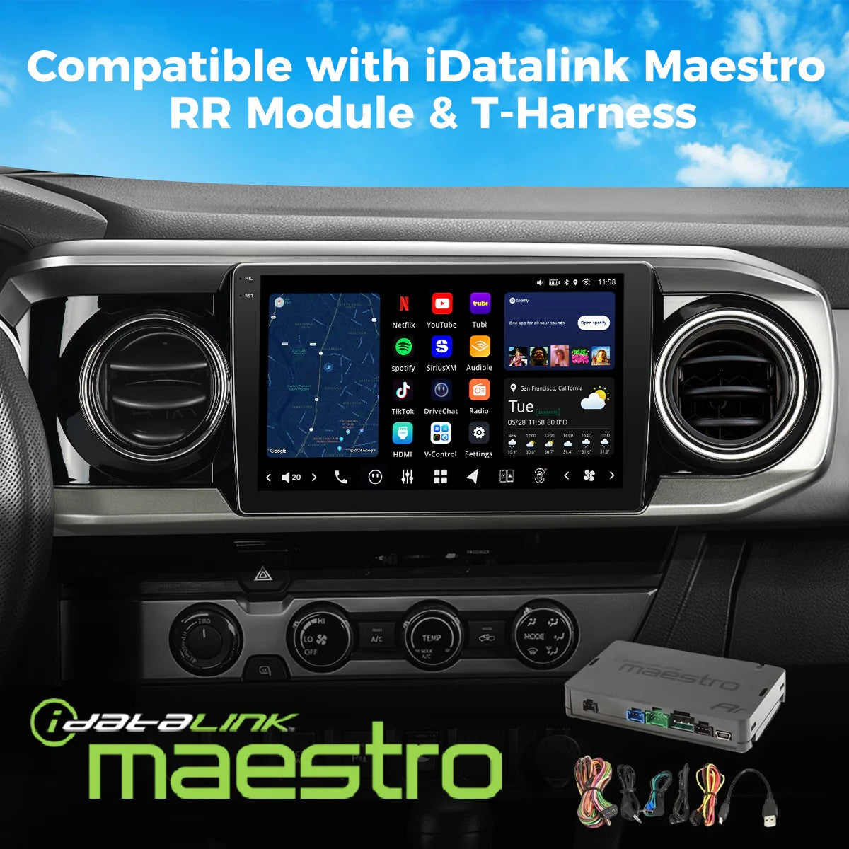VINLAND 2016 - 2019 Toyota Tacoma Custom Fit Car Stereo