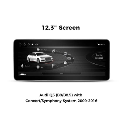 VINLAND VADQ54XL12A8 12.3" Wireless CarPlay and Android Auto Screen for Audi Q5, SQ5
