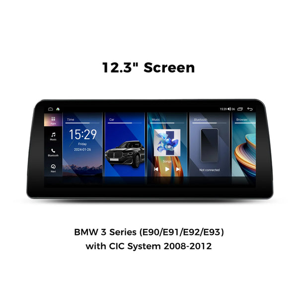 VINLAND VBM3S412B8 12.3" Wireless CarPlay and Android Auto Screen for BMW 3 Series, M3