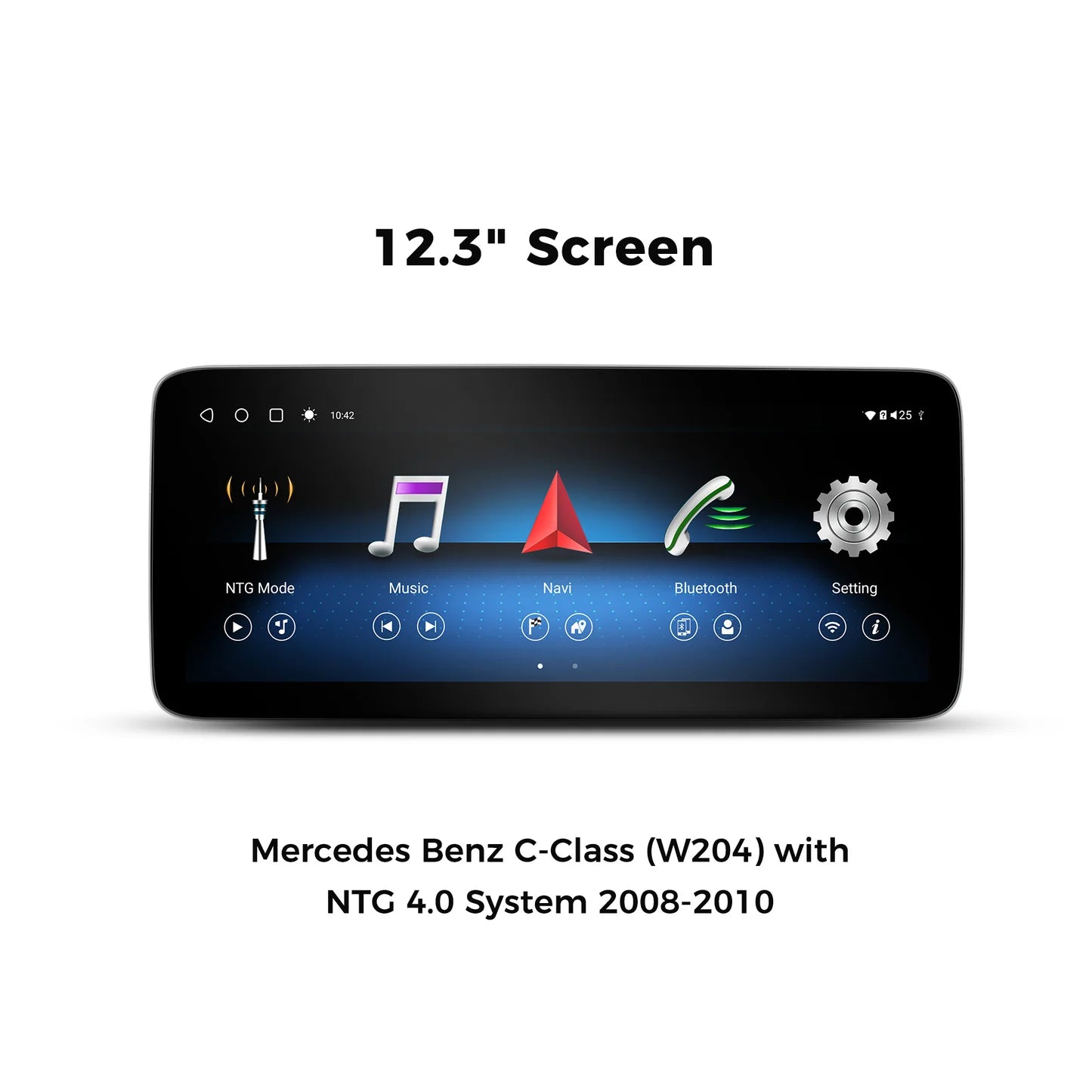 VINLAND VMBCC312C8 12.3" Wireless CarPlay and Android Auto Screen for Mercedes-Benz C-Class