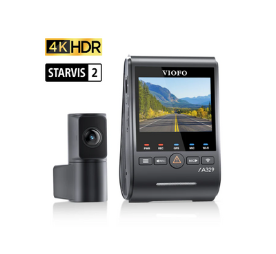 Viofo A329S 2CH Dash Camera, 4K @ 60fps+2K @ 30fps, WiFi 6, GPS