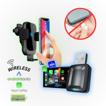 Lockdown Security Wireless Apple CarPlay & Android Auto Dongle and Motorized Phone Mount and Charger Bundle with fast shipping and support