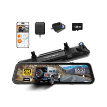Wolfbox G900Pro Mirror Dash Camera, 4K+2.5K @ 30fps, 128GB, Touchscreen, WiFi, GPS with fast shipping and pro installation.
